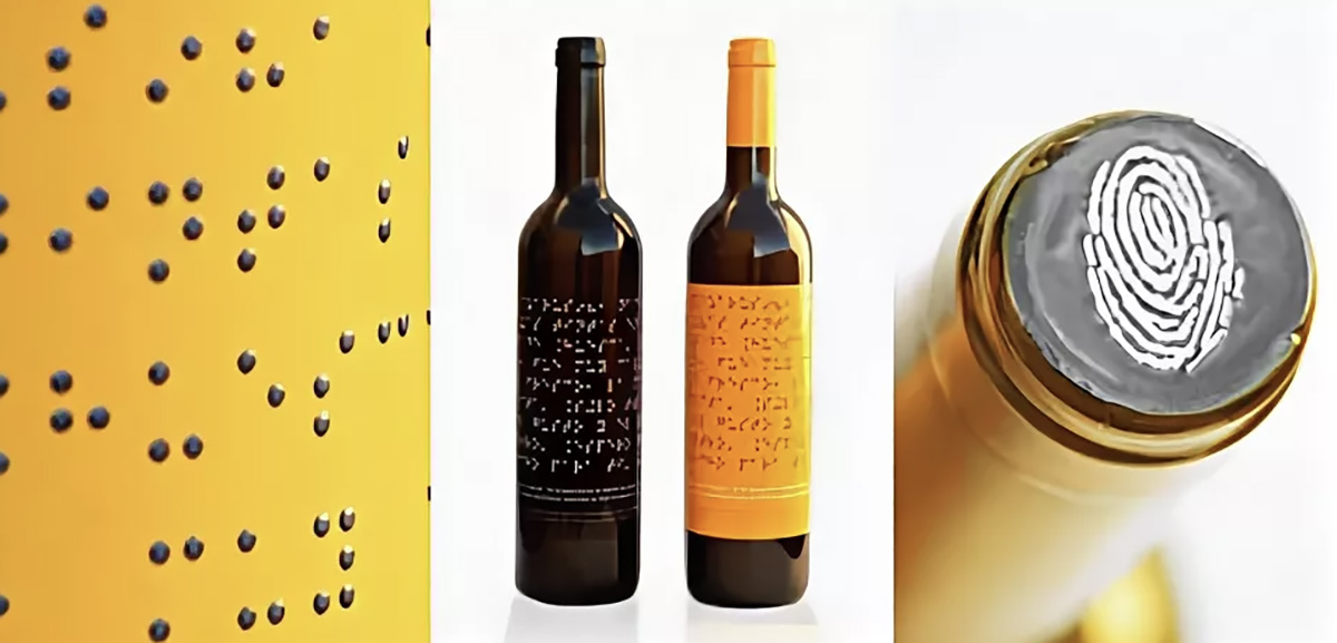 Дизайн винной этикетки с использованием шрифта Брайля